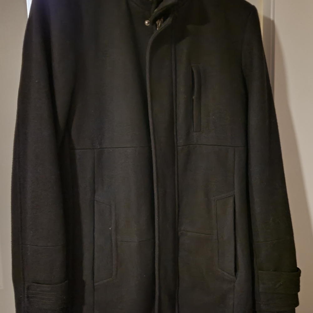 Men's jacket, 58% wool, black, brand: Bershka, size fits a XS-S